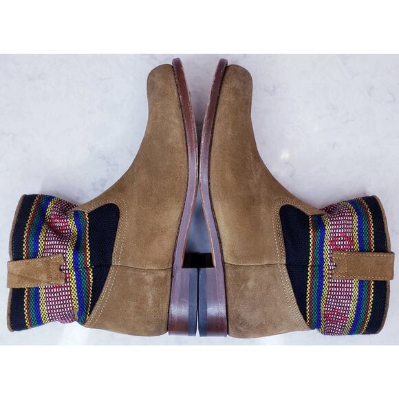 PENELOPE CHILVERS Tan Leather Suede Textile Blanket Pattern Boots EU36/US8~ VGUC - Picture 11 of 13